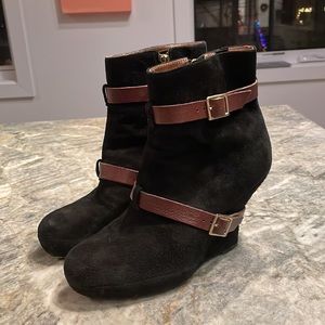 Edgy Miss Albright Black Suede Booties from Anthropologie size 7.5